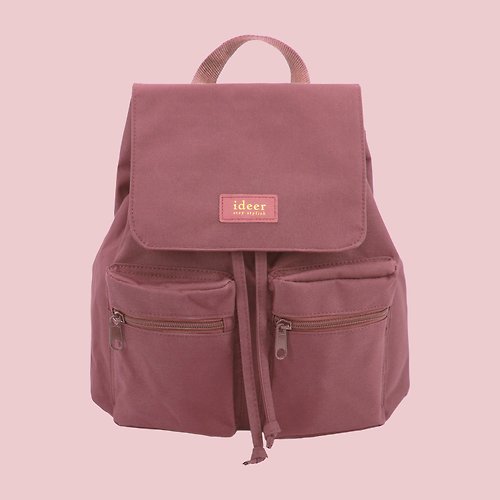 ideer 【轉運來】防潑水櫻花粉紅色尼龍超輕背包 後背包 電腦包 旅行