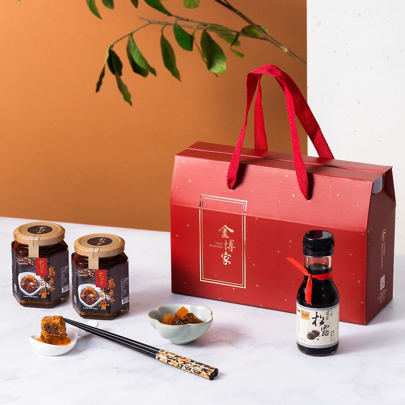 │ Ai Wu Ji Wu │ Supreme Wild Mullet Roe XO Sauce / Royal Truffle Thin Salt Soy Sauce Gift Box - เครื่องปรุงรส - วัสดุอื่นๆ สีแดง