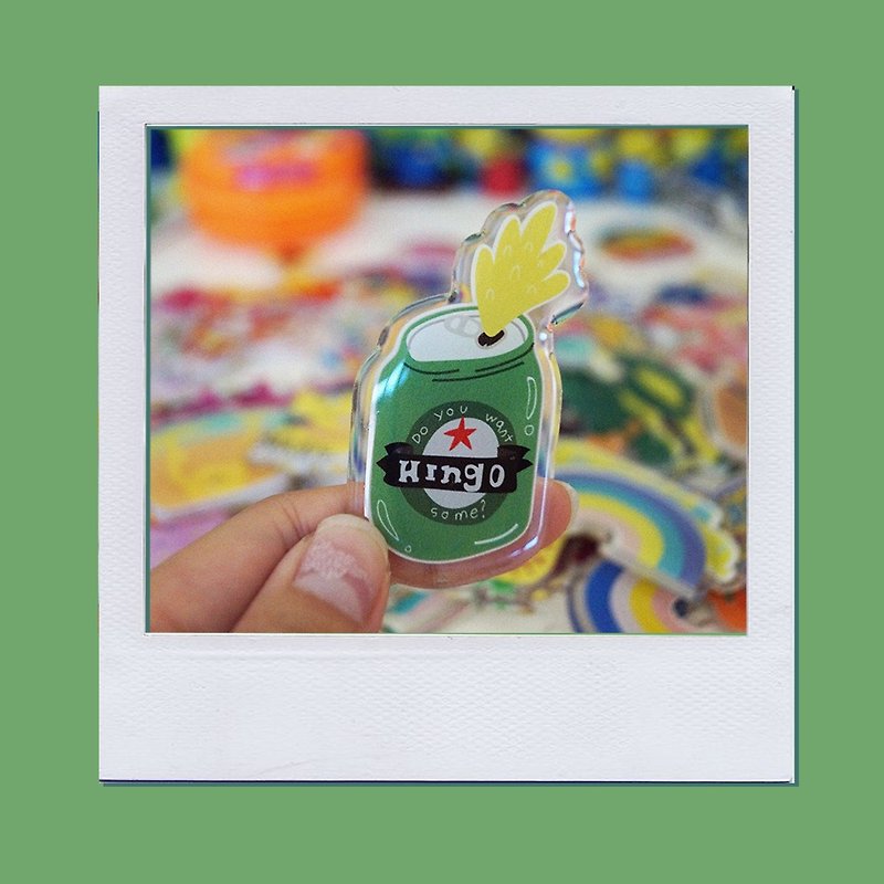 キーホルダー＆ブローチ "ビール" - キーホルダー・キーケース - プラスチック 多色