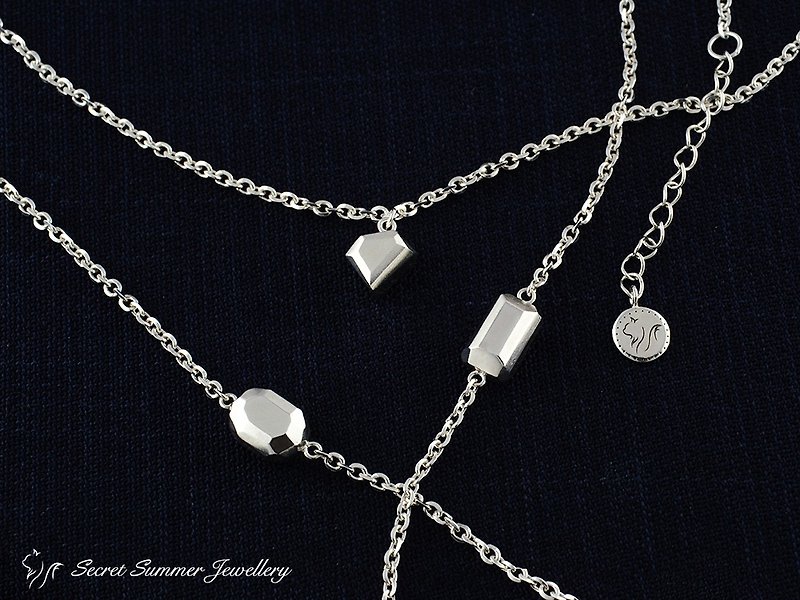 Handmade 925 sterling silver [irregular geometric Gemstone series] lettering bracelet / anklet