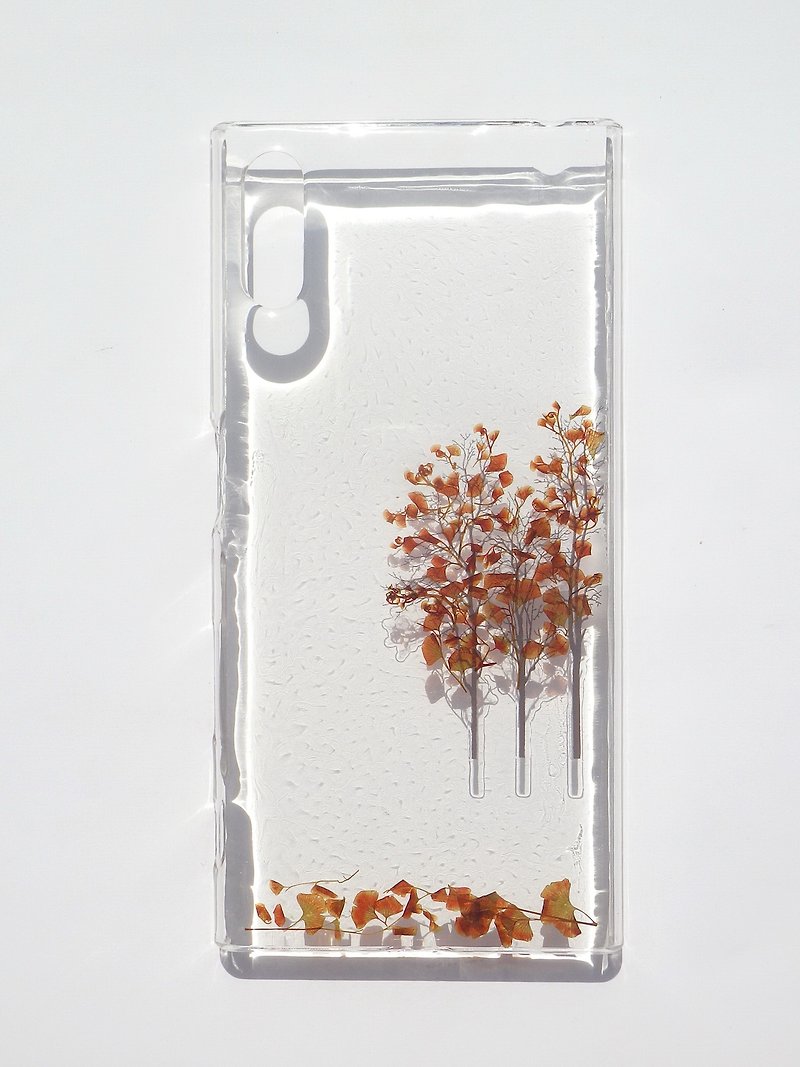 Pressed flower phone case, Sony Xperia XZ, Autumn - Phone Cases - Plastic Brown