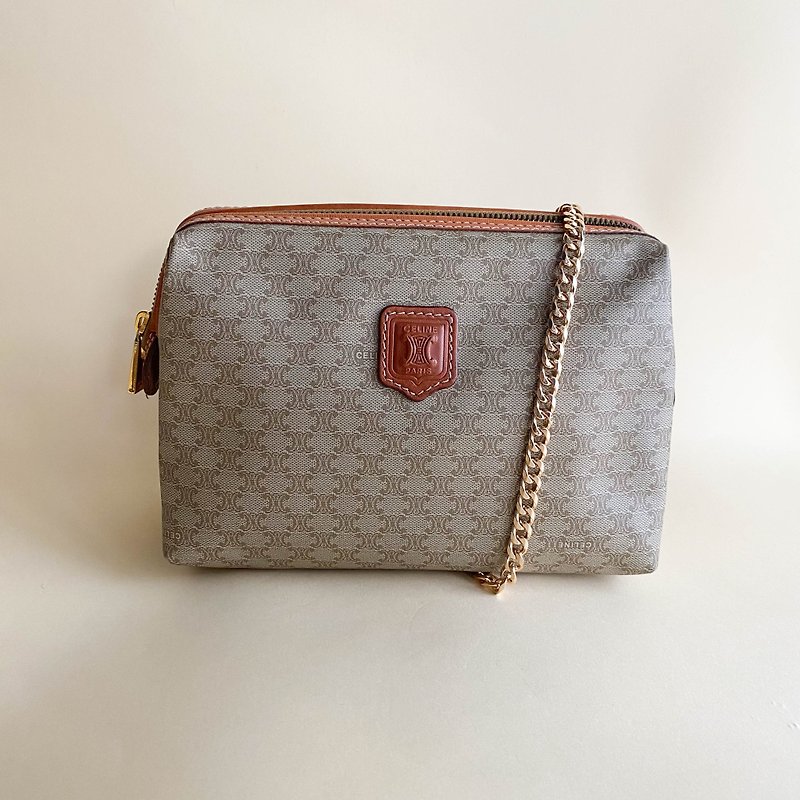 Second-hand bag Celine | Handbag | Hand bag | Side backpack | Cosmetic bag | Antique bag | Girlfriend gift - กระเป๋าถือ - หนังแท้ สีนำ้ตาล