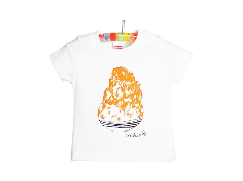 Shaved ice 刨 冰 Baby 80 90 T shirt Orange - เสื้อฮู้ด - ผ้าฝ้าย/ผ้าลินิน ขาว