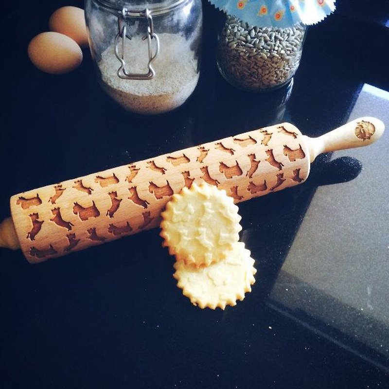 West Highland white terrier rolling pin * WEST HIGHLAND - เครื่องครัว - ไม้ 