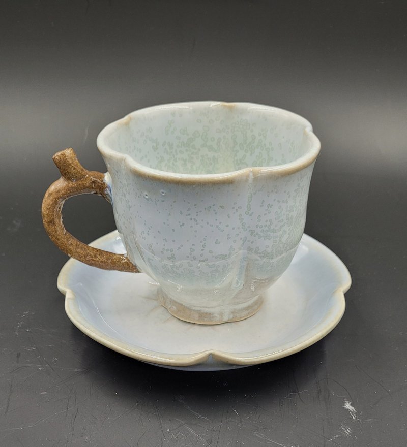 Plum blossom shaped cup handmade coffee cup plum blossom coffee cup flower shaped coffee cup cute cup coffee cup - Mugs - Pottery 