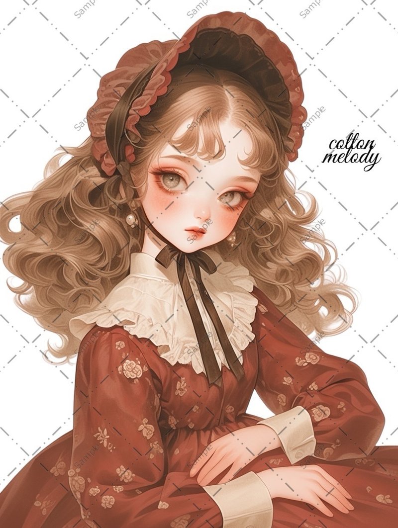 original sticker no.1064 人物ステッカー オリジナルステッカー 人物ステッカー 女の子ステッカー オリジナル人物ステッカー - 貼紙 - 紙 