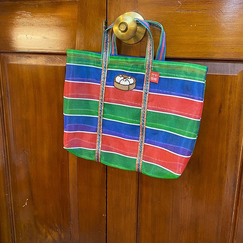 刺繍 漁師バッグ - 台湾の小籠包 - トート・ハンドバッグ - その他の素材 多色