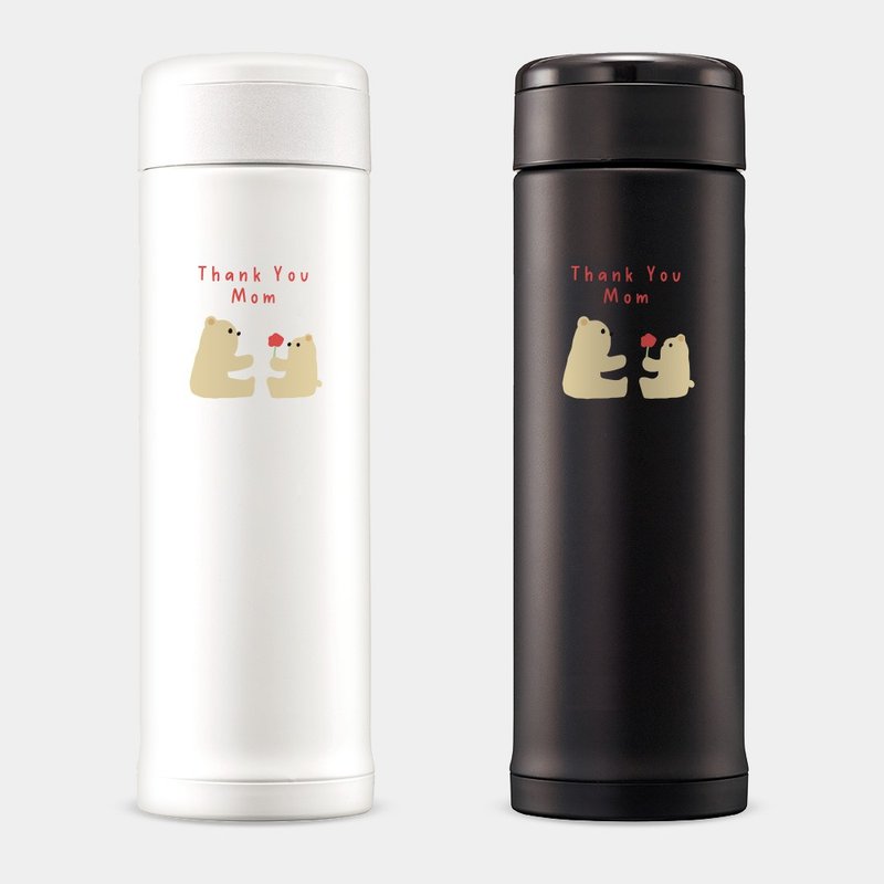 【母親節禮物】Thanks Mom 熊熊 象印不鏽鋼 保溫瓶 PU082 - 保溫瓶/保溫杯 - 不鏽鋼 白色
