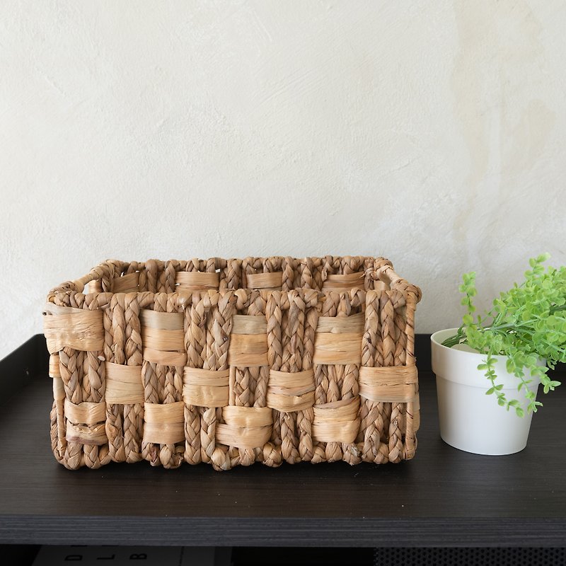 Bi-material rectangular rattan basket - กล่องเก็บของ - วัสดุอื่นๆ 