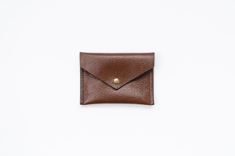 Leather business card holder (dark brown), - ที่เก็บนามบัตร - หนังแท้ สีนำ้ตาล