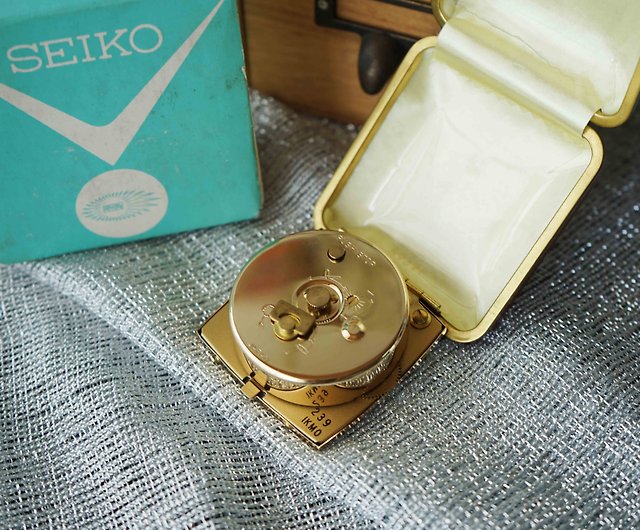 日本雜貨-Vintage SEIKO精工機械式發條鐘旅行摺疊隨身懷錶- 設計