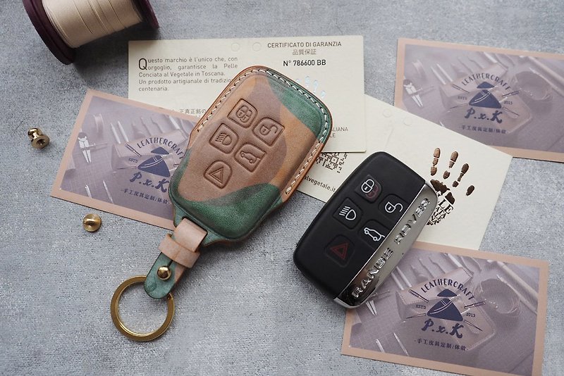 Customized Handmade Leather Land Rover / Jaguar Car key Case/Cover/Holder,Gift - ที่ห้อยกุญแจ - หนังแท้ หลากหลายสี