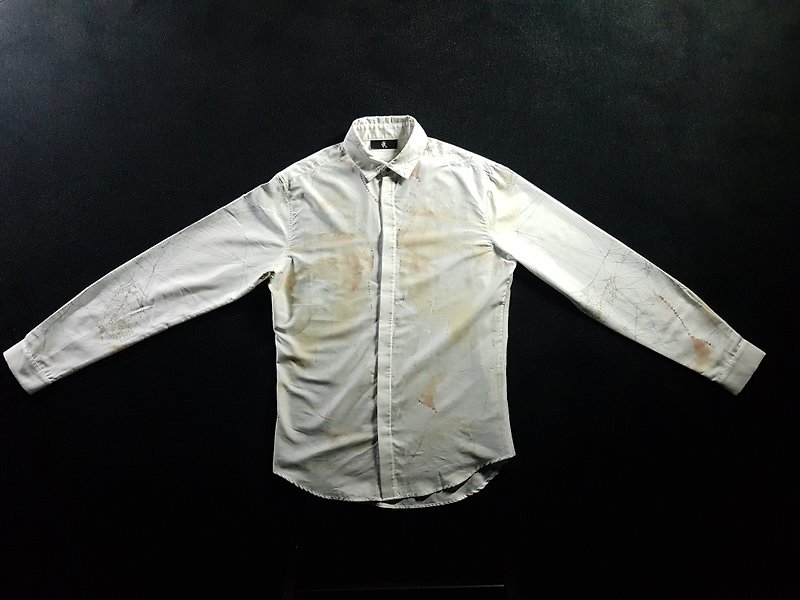 ブロークンユニバースのアテナデザインコットンシャツ - シャツ メンズ - ポリエステル ホワイト