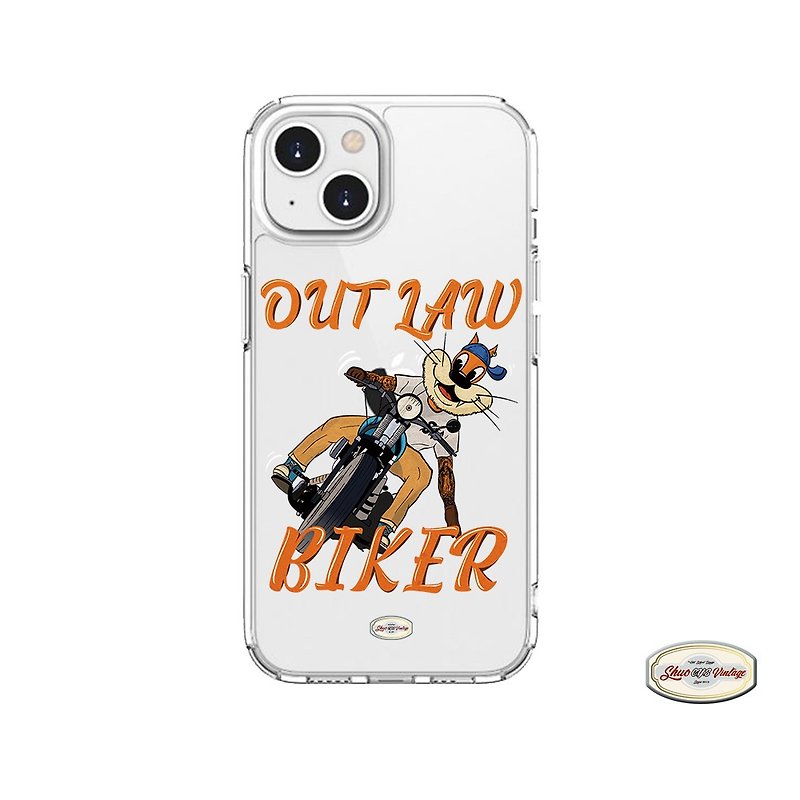 American retro hand-painted old cartoon heavy machine OUTLAW mobile phone case - Phone Cases - Plastic Multicolor