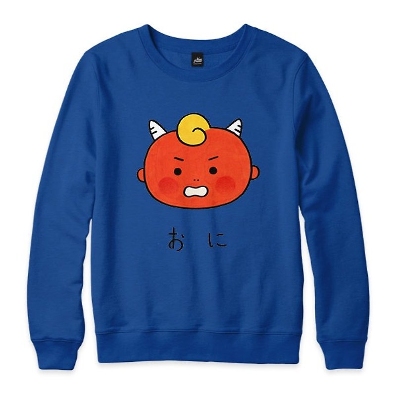 おに、日本の妖怪 -  ポールブルー - ロンＴ - Tシャツ メンズ - コットン・麻 ブルー