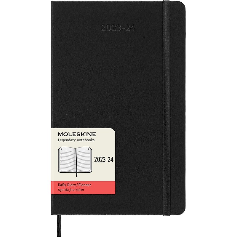 MOLESKINE 2023-24 Diary 18M hard shell L-shaped black hot stamping service - Notebooks & Journals - Paper Black