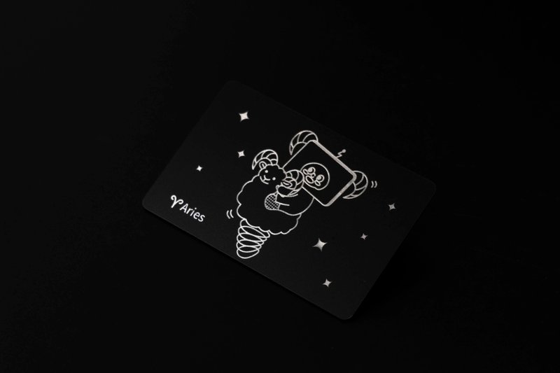 [Constellation Series] Aries Touch Card (Free Keychain) - Gadgets - Plastic Black