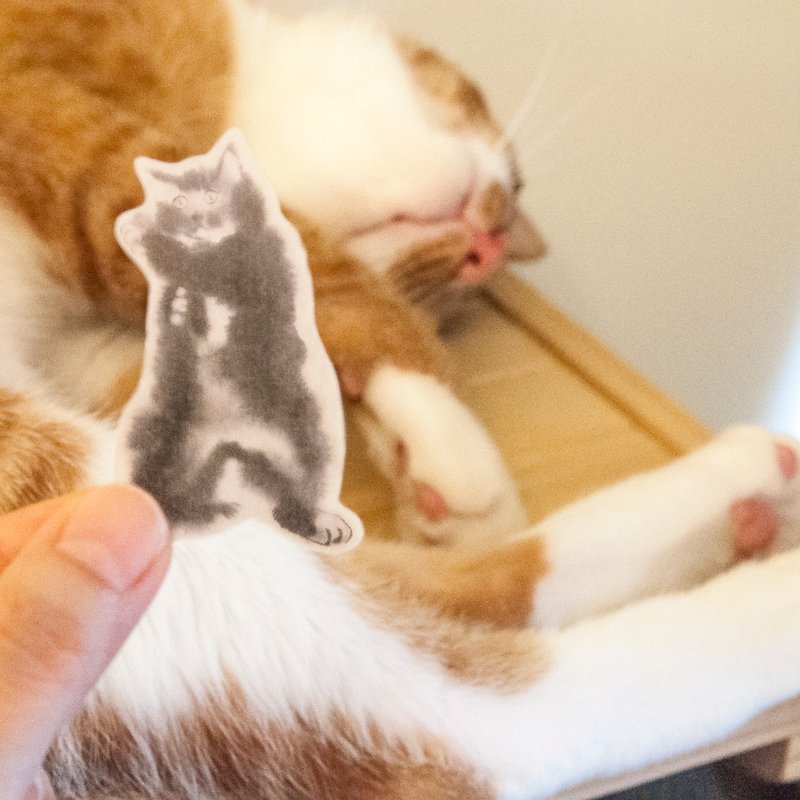 インク猫と紙のステッカー-カンフー猫