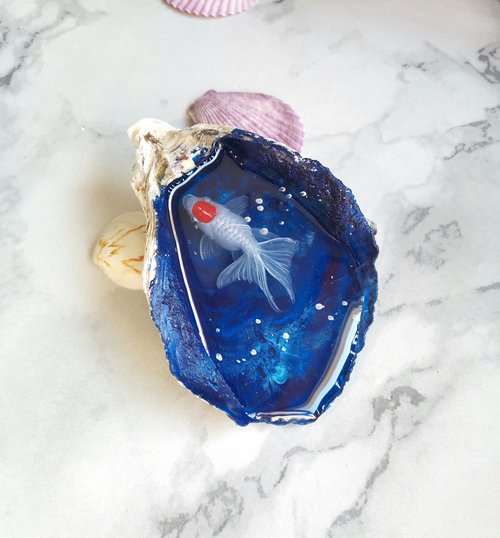 Serene Life Art 純手繪星空魚3D樹脂畫 萬頃星河都是我贈予你的見面禮 永生魚