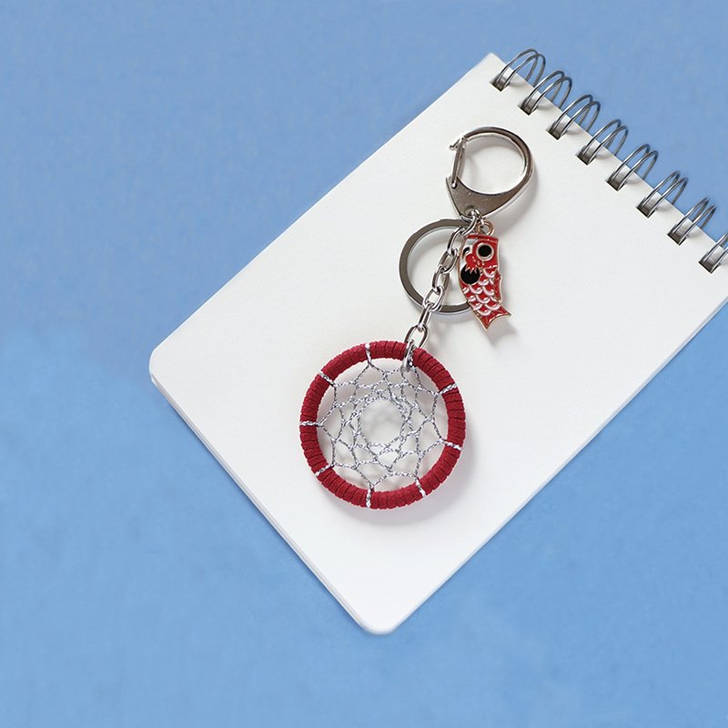 [Limited] Good Luck‧Origin丨Gift Handmade Dreamcatcher Keyring Charm-Classic Red - Keychains - Other Materials Red