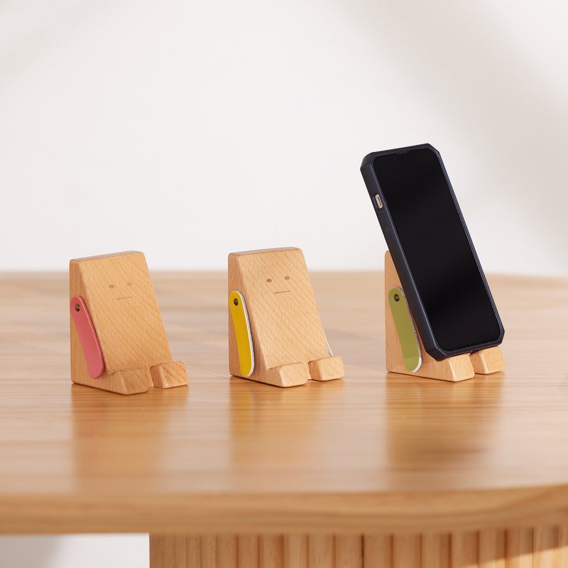 【デスク収納】アダイ 携帯スタンド 名刺スタンド 無垢材携帯ホルダー スマホスタンド 誕生日プレゼント - スマホスタンド・イヤホンジャック - 木製 多色
