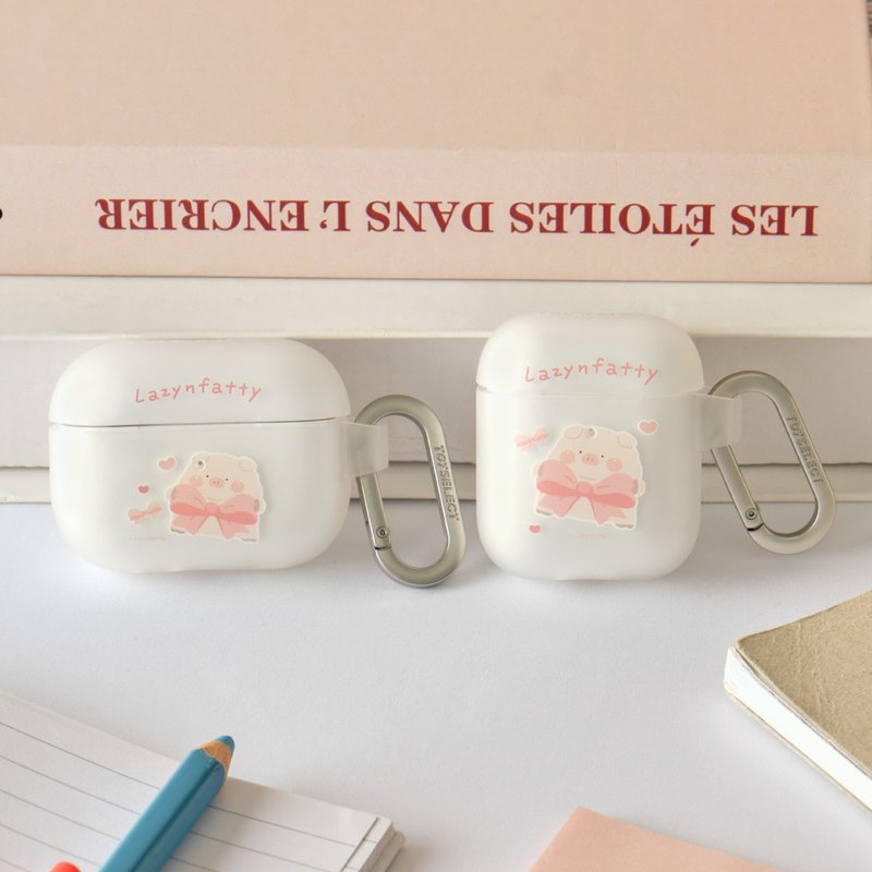 胖才可愛蝴蝶結肉呆強悍防摔AirPods保護套 - AirPods/耳機保護套 - 塑膠 多色