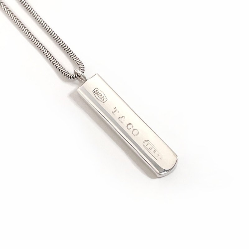 【日本直送 中古美品】ティファニー TIFFANY&Co. ネックレス 1837 バー ペンダント シルバー925 アクセサリー 新品仕上げ済み ユニセックス - 項鍊 - 純銀 銀色