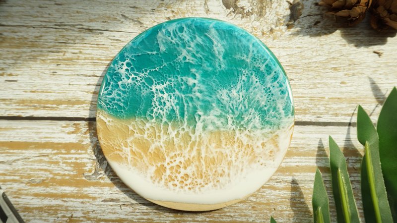 Handmade Resin Sea Wave Coaster - ที่รองแก้ว - เรซิน 