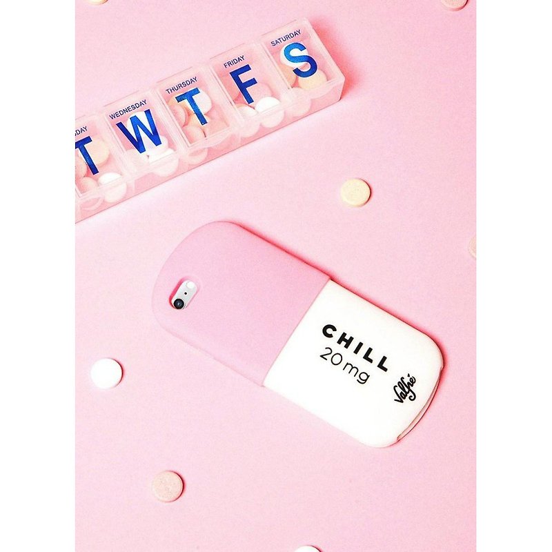 美國 Valfre / Chill Pill 藥丸 3D iPhone 手機殼 - 手機殼/手機套 - 矽膠 粉紅色