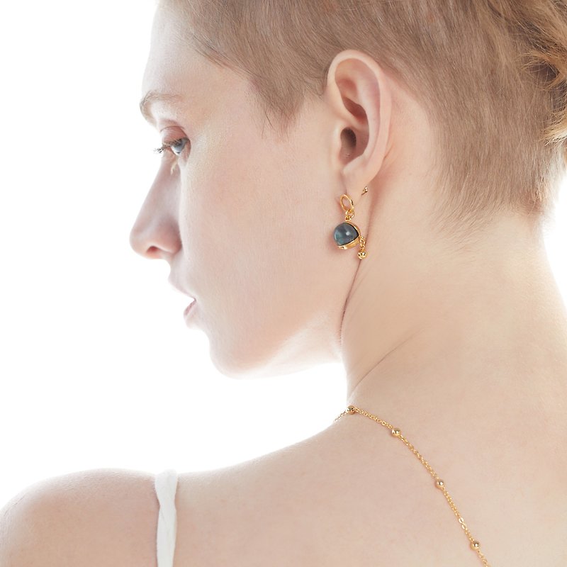 LUNAR eclipse labradorite earrings - Earrings & Clip-ons - Semi-Precious Stones 
