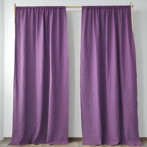 True Things Orchid regular and blackout linen curtains / Custom curtains / 2 panels
