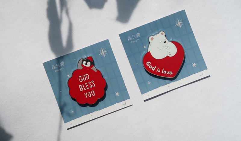 NEW 冷蔵庫マグネット - 祝福デザイン シロクマと淘企阿滾 - 置物 - 金属 