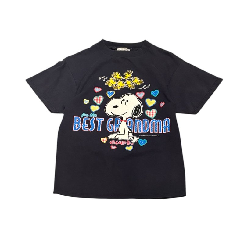 美國古著 Vintage Snoopy grandma T-shirt - 男 T 恤 - 棉．麻 多色