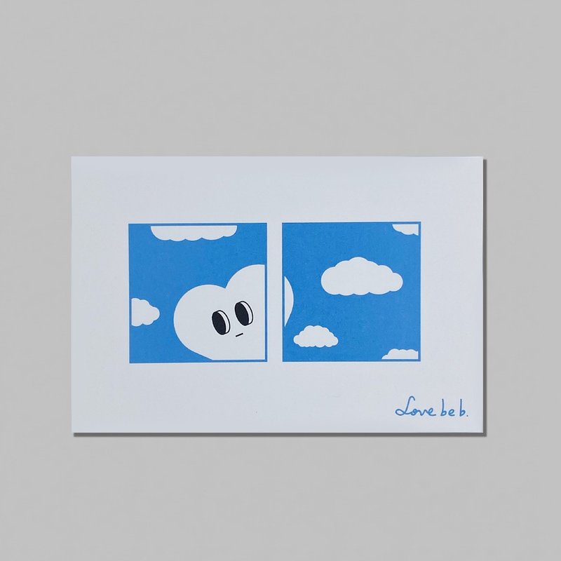 Love seen outside the window/Universal card/Birthday card/Postcard - Cards & Postcards - Paper Blue