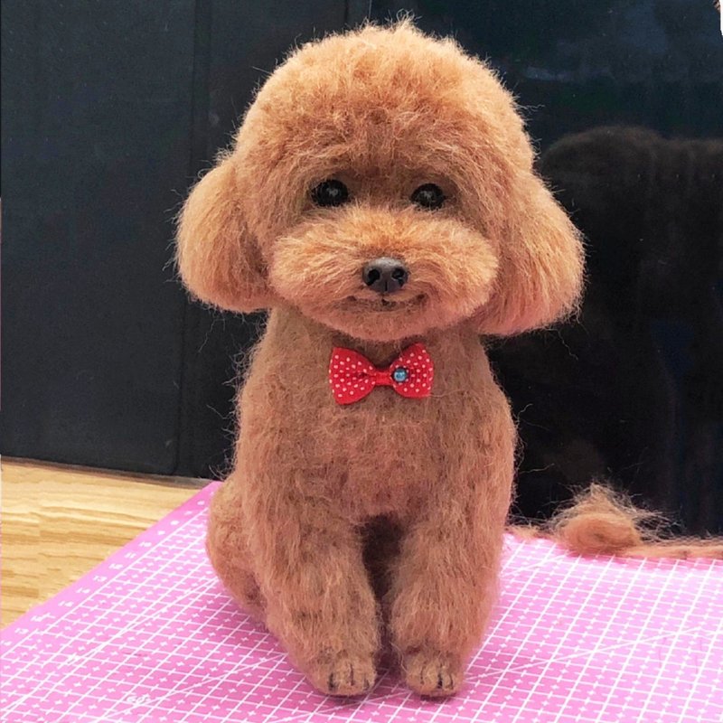 客制化逼真犬 羊毛氈 泰迪 寵物 娃娃 定制 手工 狗狗猫咪 103 - 貓/狗玩具 - 羊毛 多色