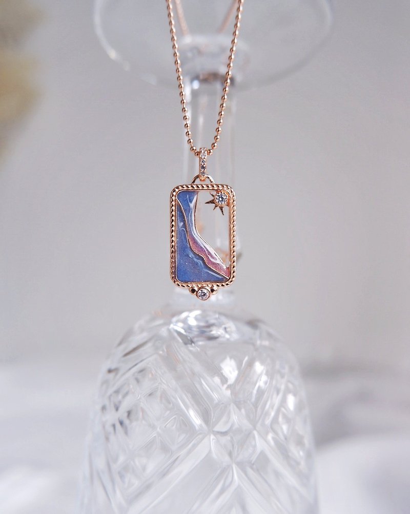Sanda ocean painting silver necklace - Necklaces - Sterling Silver 