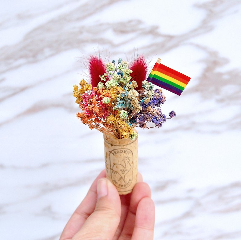 Cork Drying Flower Magnet - LGBT Six Colors Rainbow Hair Kids