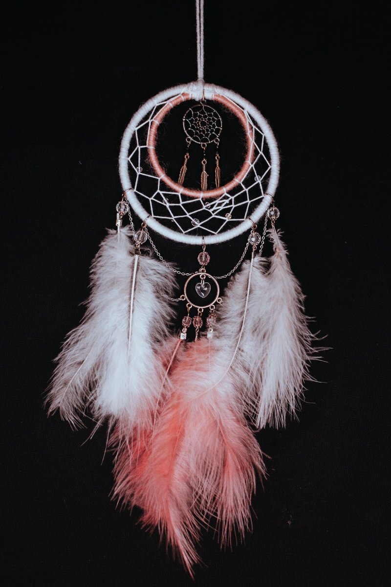 Handmade Dreamcatcher - 【Dreamcatcher Lover (Pink White)】 - ของวางตกแต่ง - วัสดุอื่นๆ สึชมพู