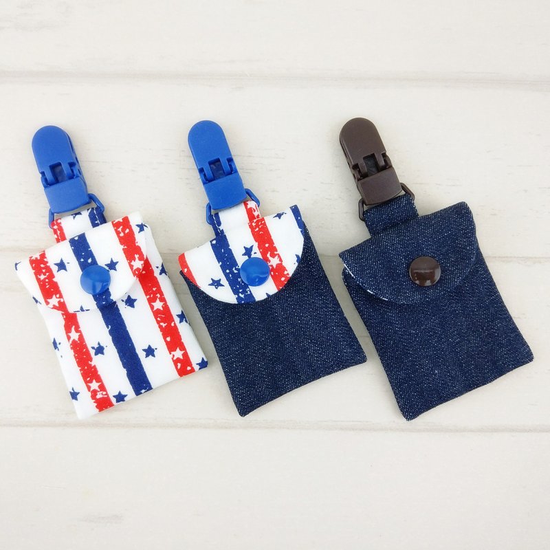 牛仔星星-3款可選。平安符袋 (可繡名字) - 平安符袋 - 棉．麻 藍色