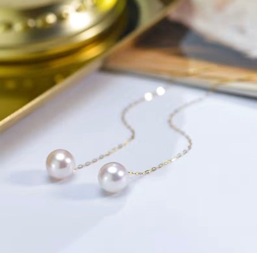 Athena珍珠設計 天然海水珍珠 日本珍珠 akoya 18k金耳線