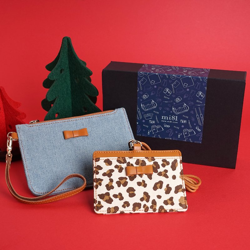 [Christmas special gift packs] mi81 sweetheart change clutch bag plus cowboy caramel - Clutch Bags - Cotton & Hemp Multicolor