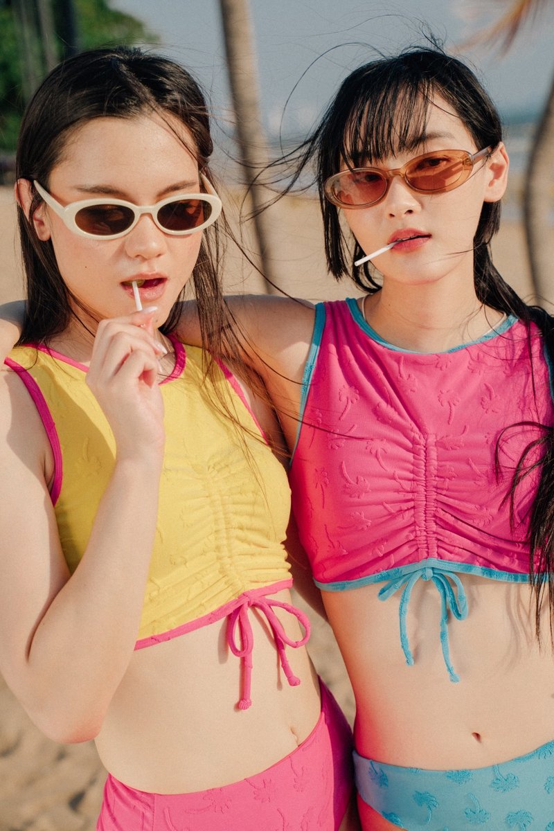 AYA SUNNY DAY Swimwear : MA AMIE Top Swimsuit Short-sleeved top - Women's Tops - Other Materials Multicolor