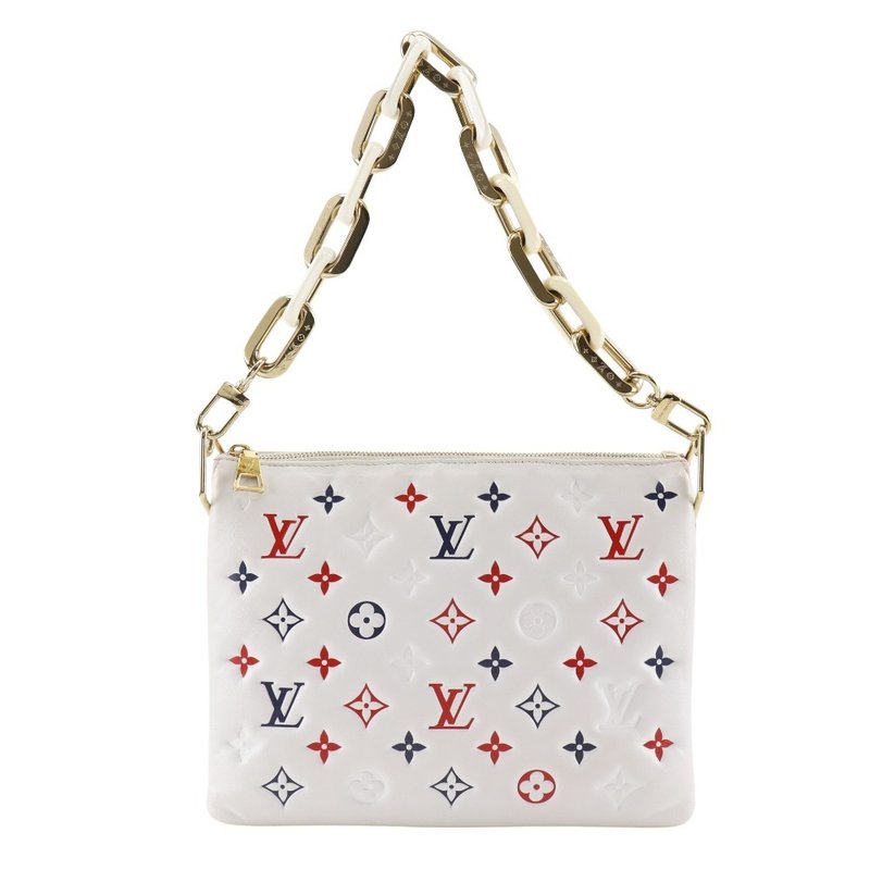 【日本直送】ルイ・ヴィトン LOUIS VUITTON クッサンPM ショルダーバッグ モノグラム 2WAYクラッチ M23466 羊革 白 レディース【中古】 - 側背包/斜背包 - 真皮 白色