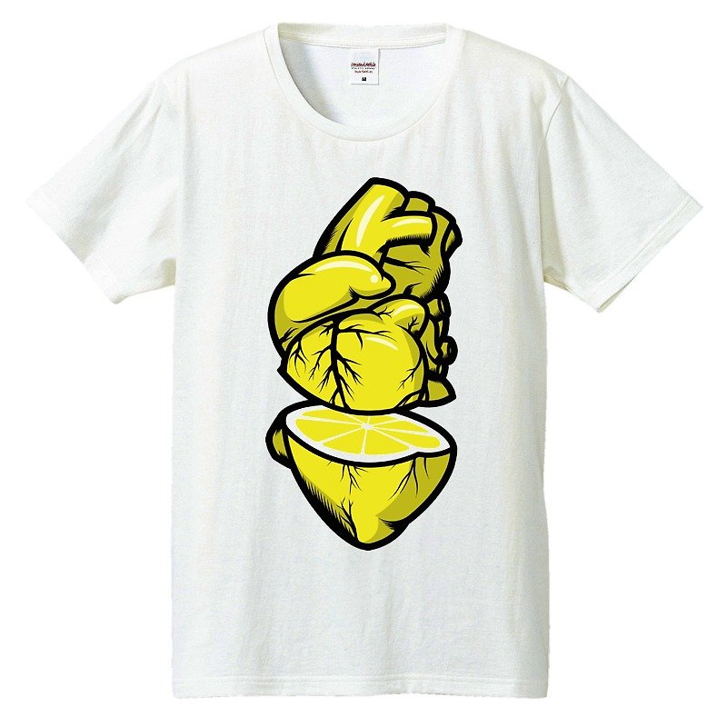 Tシャツ / Fresh heart - 男 T 恤 - 棉．麻 白色