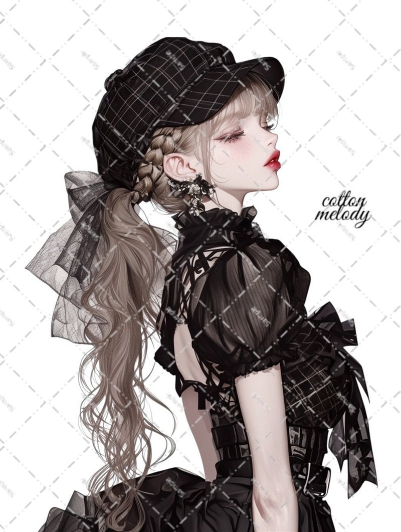 original sticker no.6507 人物ステッカー オリジナルステッカー 人物ステッカー 女の子ステッカー オリジナル人物ステッカー - 貼紙 - 紙 