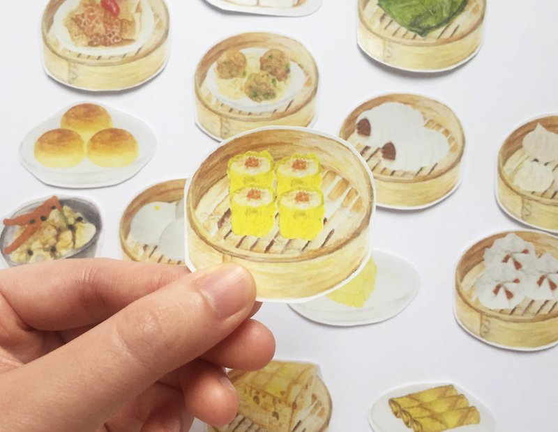Hong Kong Series-Hong Kong Dim Sum Stickers - Stickers - Paper Multicolor
