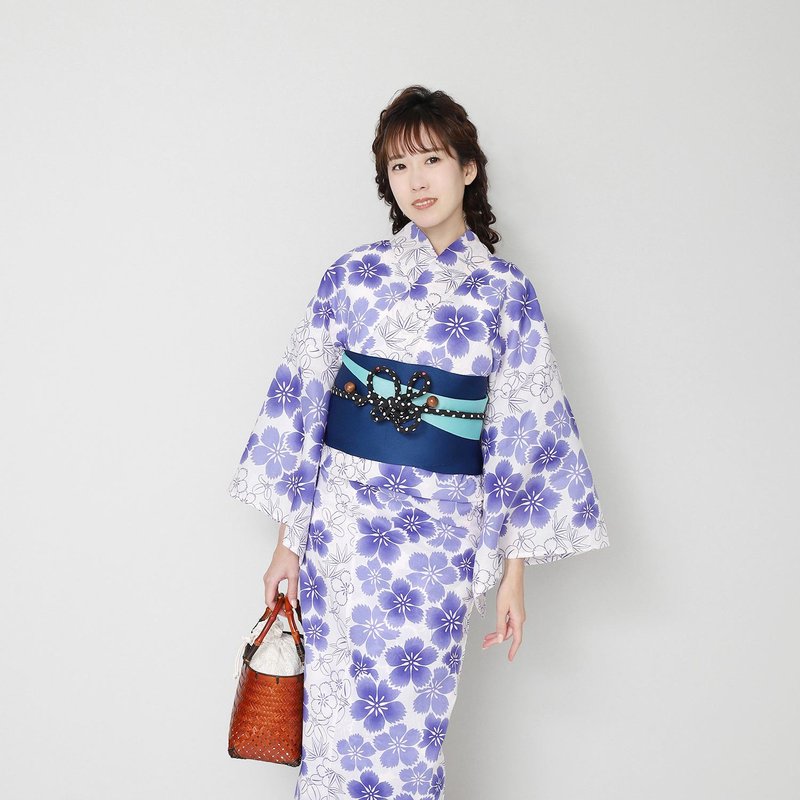 レディース 浴衣 帯 2点セット F サイズ x86-24c yukata - その他 - コットン・麻 ホワイト