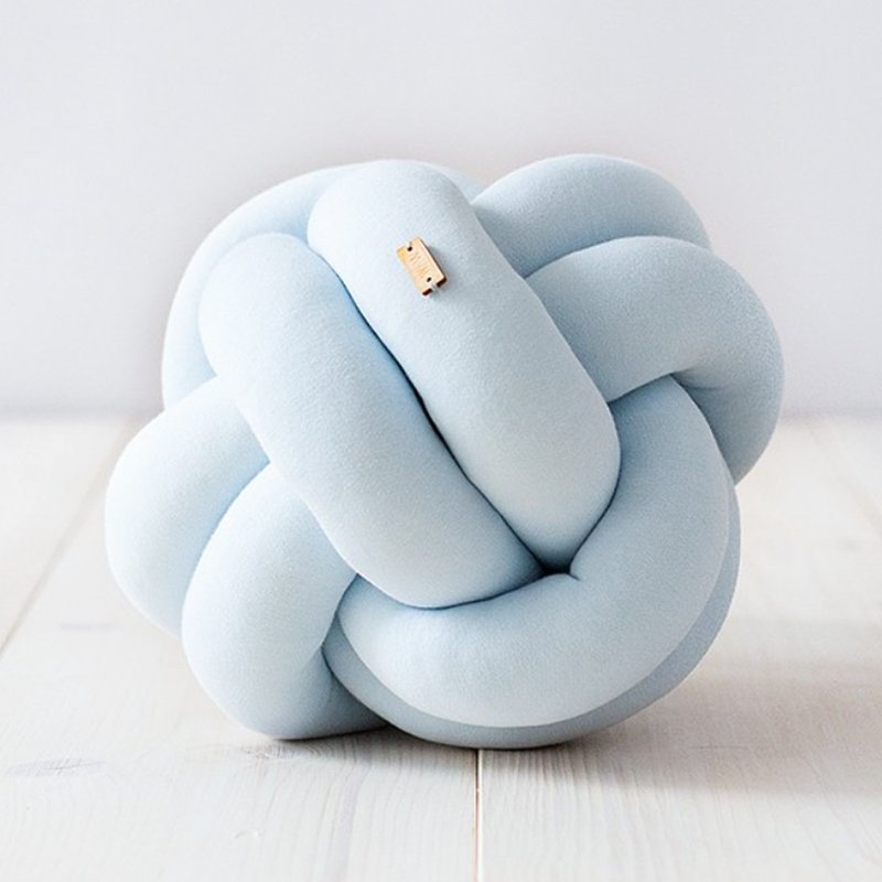 Knot Cushion 纏繞小球 | 天空藍  抱枕 禮物 - 枕頭/抱枕 - 棉．麻 藍色