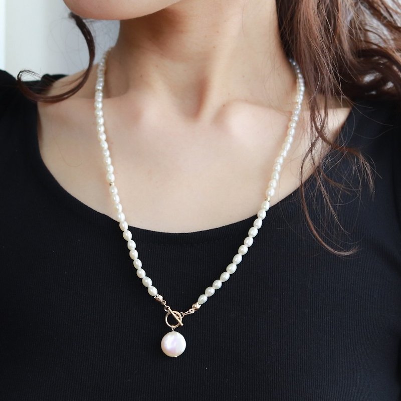 14kgf freshwater pearl medium marcato necklace