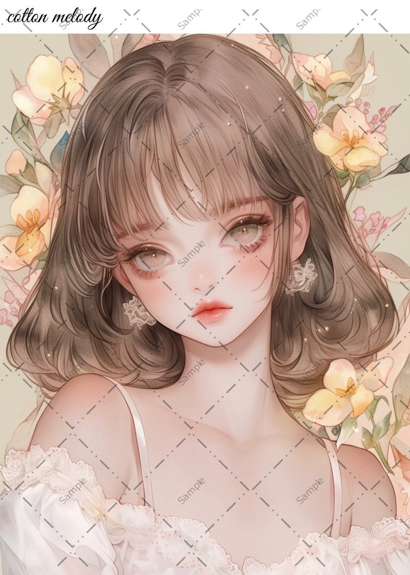 original sticker no.720B 人物ステッカー オリジナルステッカー 人物ステッカー 女の子ステッカー オリジナル人物ステッカー - 貼紙 - 紙 